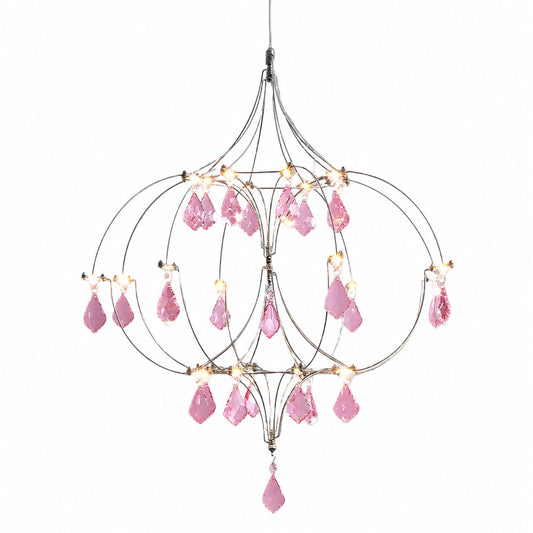 Crynora French Crystal Chandelier - Romantic Firefly Design in Luxe Style for Dining Room or Bedroom