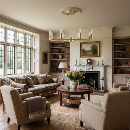 Mobilux Line Modern Chandelier - 8 Arm Mid Century Hanging Light