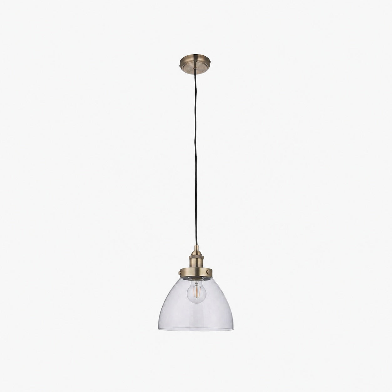 Novera Art Deco Kuppel-Hängeleuchte mit verstellbarer Höhe und Glasschirm - Wohnzimmer