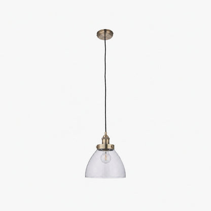 Novera Art Deco Kuppel-Hängeleuchte mit verstellbarer Höhe und Glasschirm - Wohnzimmer