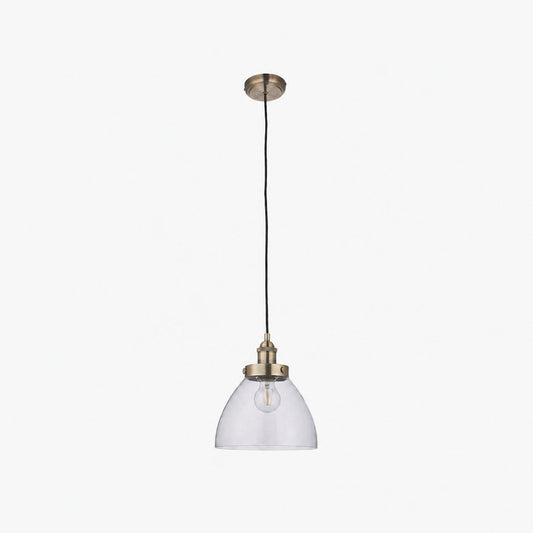 Novera Art Deco Kuppel-Hängeleuchte mit verstellbarer Höhe und Glasschirm - Wohnzimmer