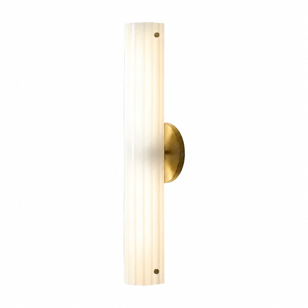 Trenia Stahl-Wandleuchte mit Milchglasschirm – Vertikal geripptes Design