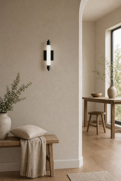 Ornato Luxe Moderne Vanity-Wandleuchte – Art-Deco-Wandleuchte mit Zylinderschirm