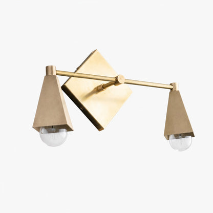Ornato Luxe Geometrische Schminkleuchte – Art-Deco-Badezimmerbeleuchtung aus massivem Messing