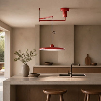 Swinglo Swing Arm Pendant Lamp - Adjustable Disc Design Hanging Light for Dining Area N65