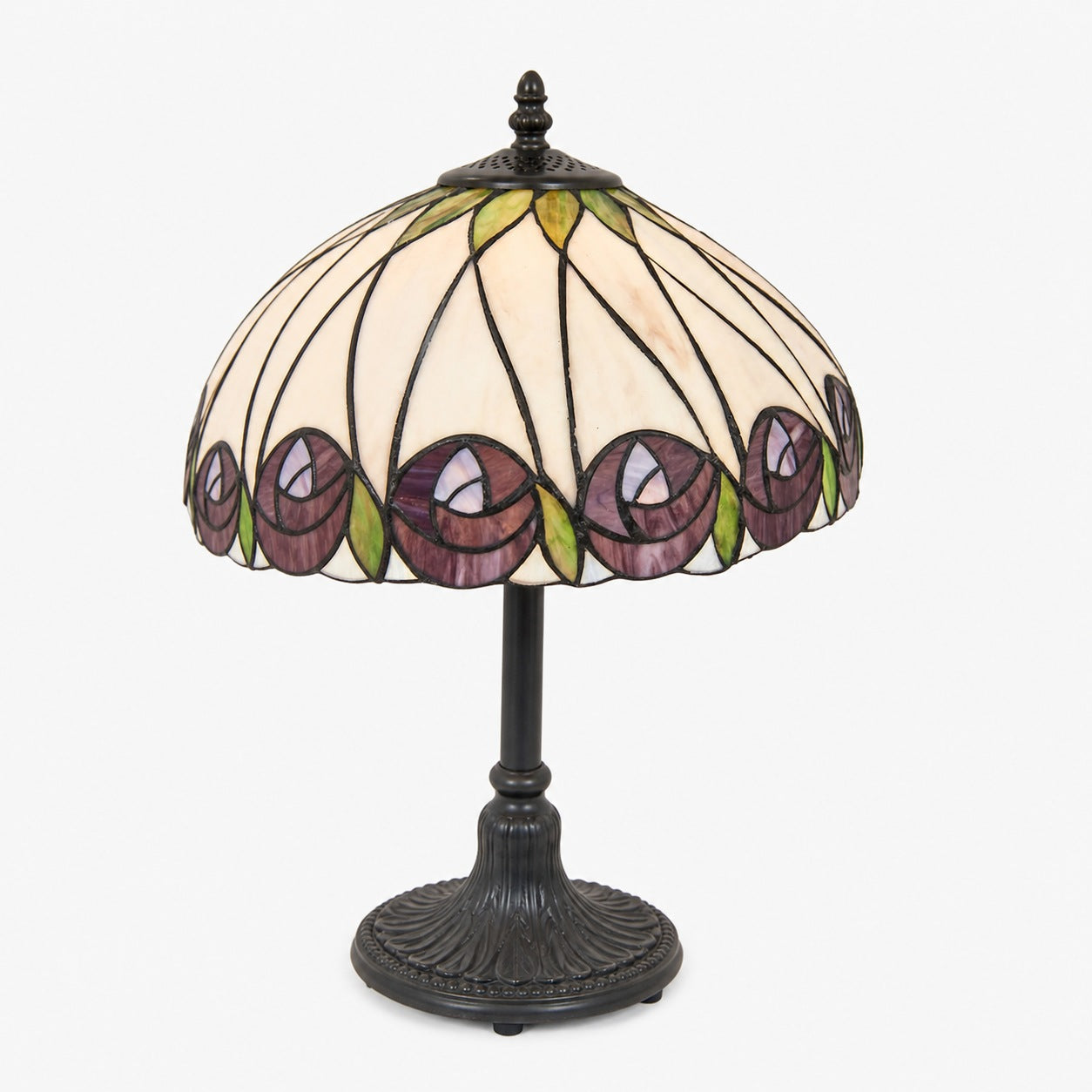 TF Hutchinson Art-Glass Tiffany Style Table Lamp – Handcrafted Design for Home and Office