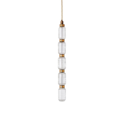 Minimalistische Ballett-Pendelleuchte - Eisen-Metall-Glas-Gold-Bernstein-Innenbeleuchtung