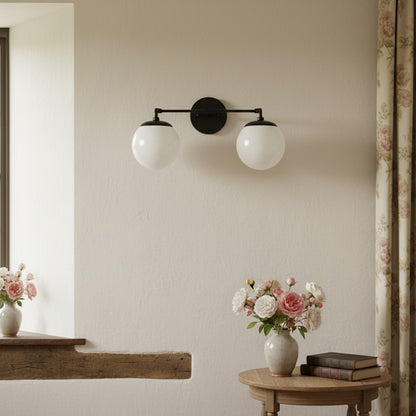 Glorica Glass Wall Sconce - Modern Vintage Vanity Light Fixture