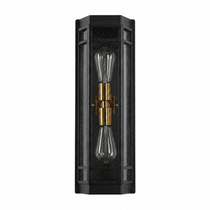 Modern Black Glass Outdoor Wall Sconce for Porch