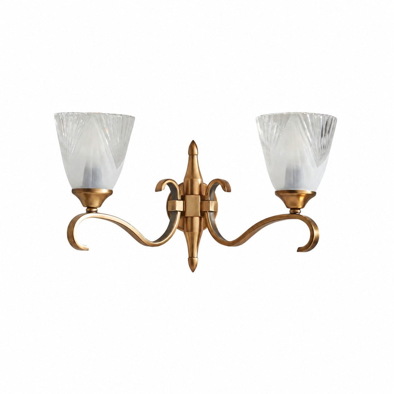 Lunetal Double-Head Wall Sconce – Vintage Metal Glass for Hallway and Bedroom