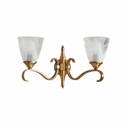 Lunetal Double-Head Wall Sconce – Vintage Metal Glass for Hallway and Bedroom
