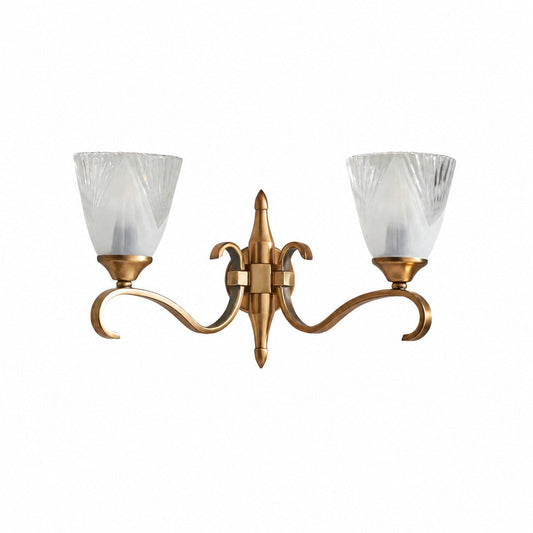 Lunetal Double-Head Wall Sconce – Vintage Metal Glass for Hallway and Bedroom