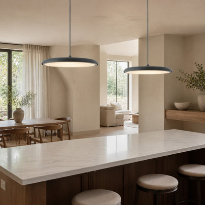 Astris Modern Disc Pendant Lighting – Soft Glow LED Hanging Light for Dining Room and Living Space