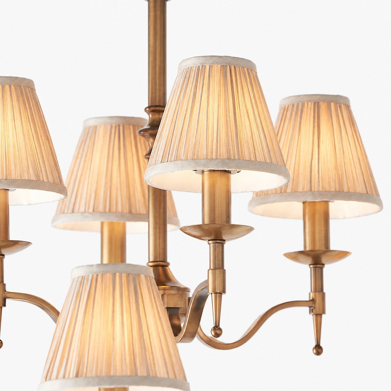Tela Timeless Classic Elegant Multi Arm Stanford Chandelier - Metal Fabric Lighting for Living Room