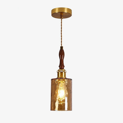 01 amber glass brass wood pendant sku