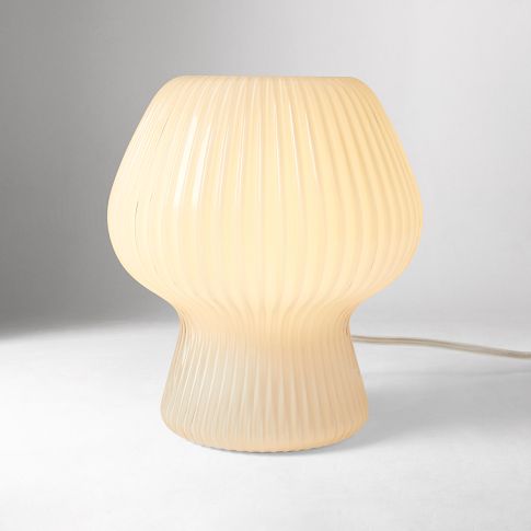 Novarise Ribbed Glass Table Lamp – Textured Glass Accent Lighting