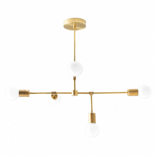 Mobilux Line 5 Light Chandelier - Modern Ceiling Hanging Lamp for Dining Room