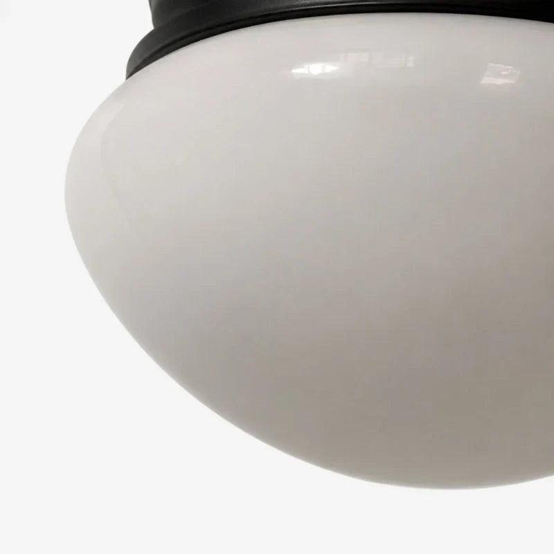Close detail of smooth opal glass shade surface