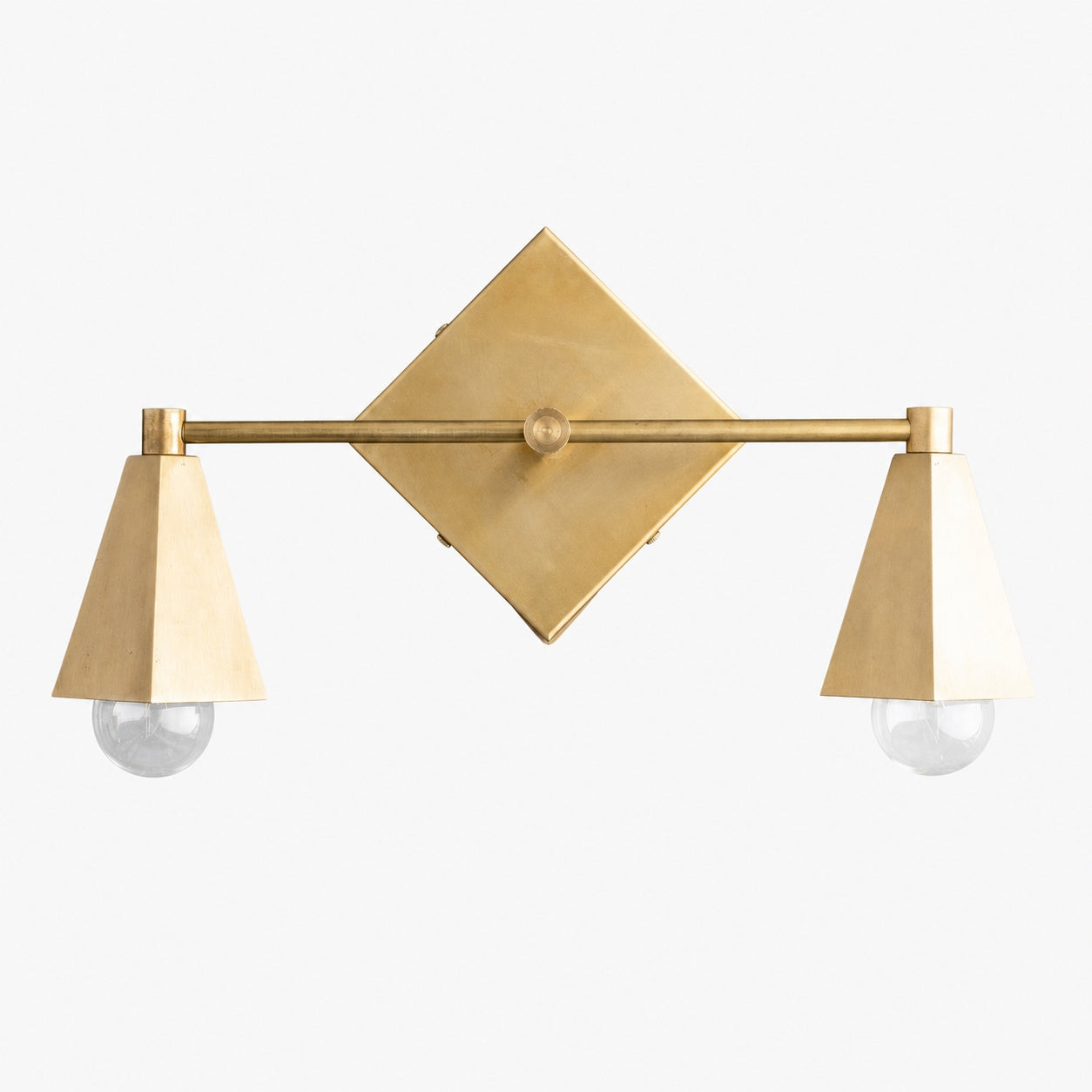 Ornato Luxe Geometrische Schminkleuchte – Art-Deco-Badezimmerbeleuchtung aus massivem Messing