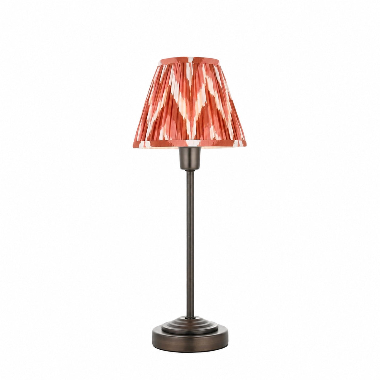 Bronzuno Tischleuchte mit gemustertem Stoff – Ausführung in Messing oder Bronze, modern-bohemischer Stil, ideal für Nachttisch und Wohnzimmer
