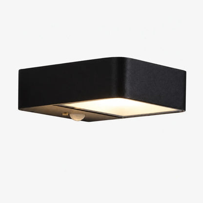 Style D black outdoor wall lamp on white background