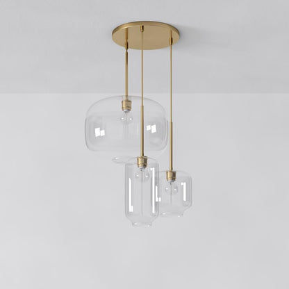 Lumivelle Pebble Glass Chandelier - 3-Light Modern Pendant Style