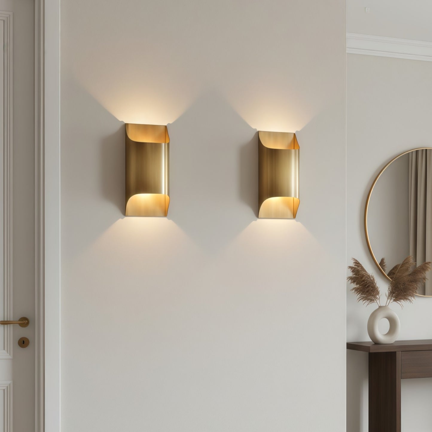 Sconique Stylish Brass Wall Sconce - Minimal Design Architectural Profile Sconce for Foyer