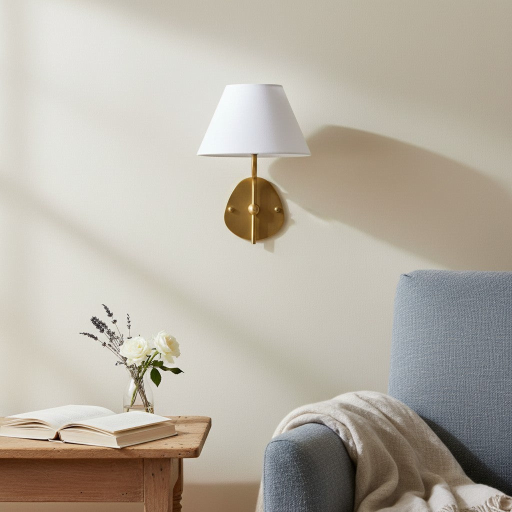 Kulo Fabric Wall Light – Modern Double Arm Linen Wall Sconce for Living Room