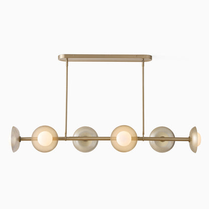 Elorina 6-Light Linear Chandelier - Modern Metal Light Fixture - Dining Room Lighting
