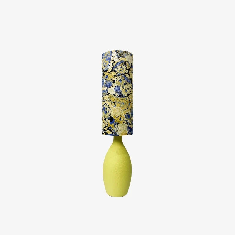 Blue floral shade table lamp