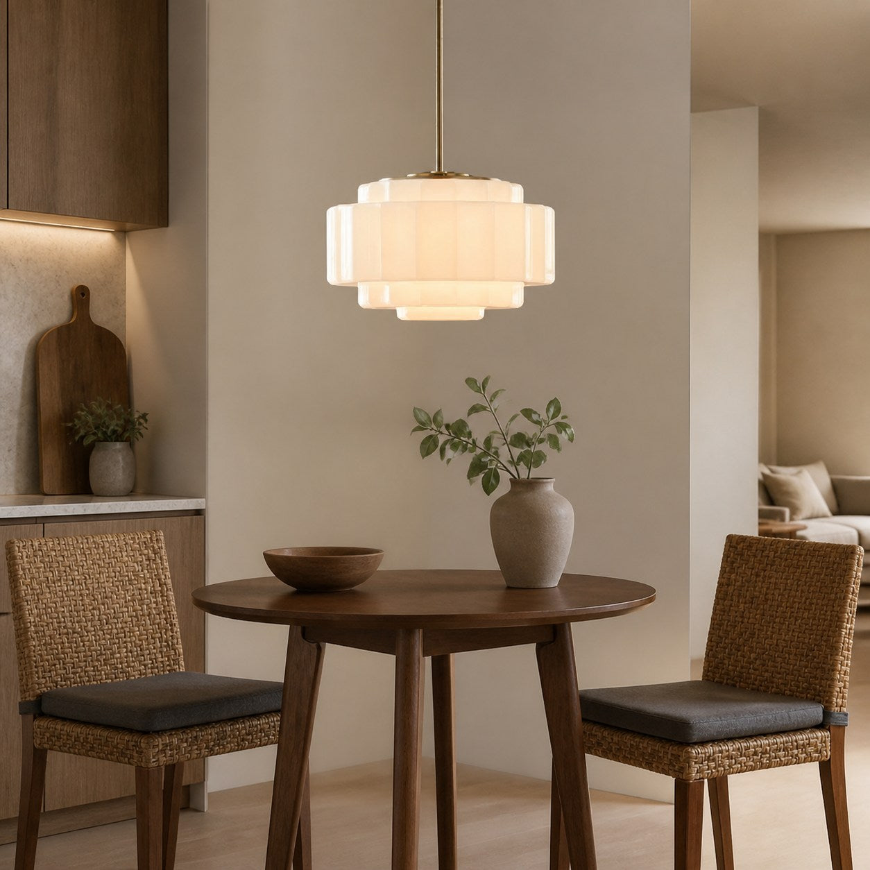 Vexrona Glas-Pendelleuchte – Elegante, verstellbare Metall-Aufhängestange für Wohnzimmer und Bar