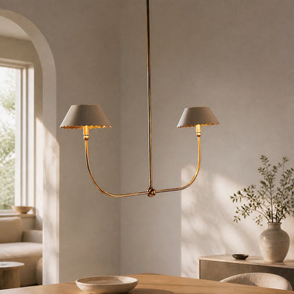 Foldray Scalloped Linear Chandelier - Lederstil für Esszimmer