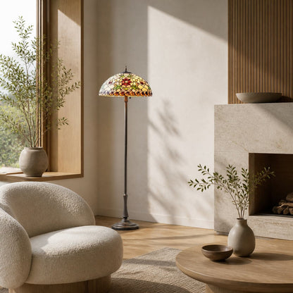 TF Angelique Style Floor Lamp – Handcrafted Glass Shade with Warm Ambience