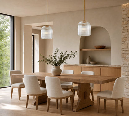 Bravira Pendelleuchte aus geripptem Glas – elegante Kücheninsellampe