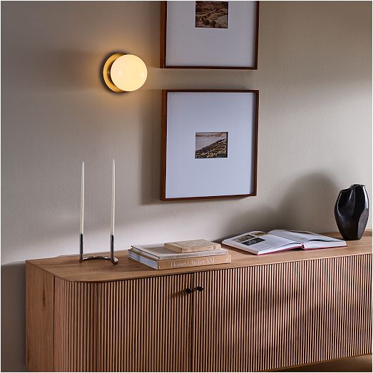 Rivolence Wall Sconce – Antique Brass Milk Glass Light