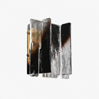 Modern Luxury Rectangle Copper Glass 1-Light Wall Sconce Lamp For Living Room