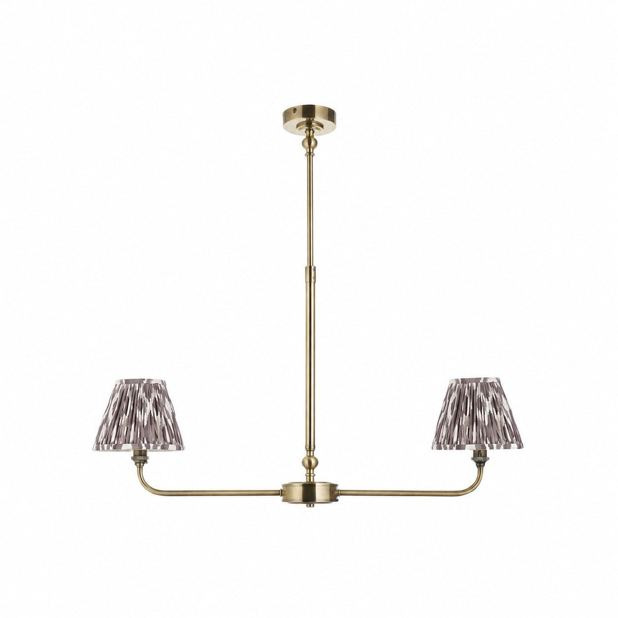 Zevatik Classic Ikat Patterned Fabric Chandelier - Metal Bracket Chandelier