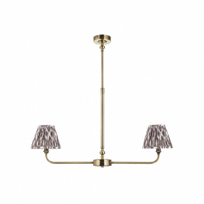 Zevatik Classic Ikat Patterned Fabric Chandelier - Metal Bracket Chandelier