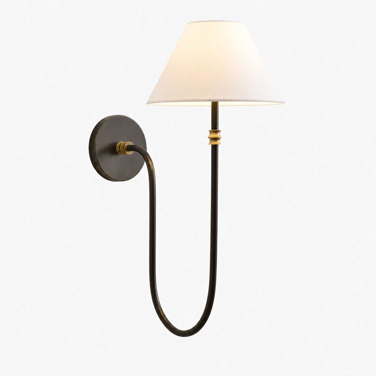 Calin Klassische Wandleuchte aus Metall mit Leinenlampenschirm - Elegante Akzentbeleuchtung für Flur und Wohnzimmer