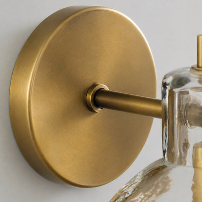 Glavira Doppel-Wandleuchte aus recyceltem Glas – Wandbeleuchtung aus Messing für den Innenbereich