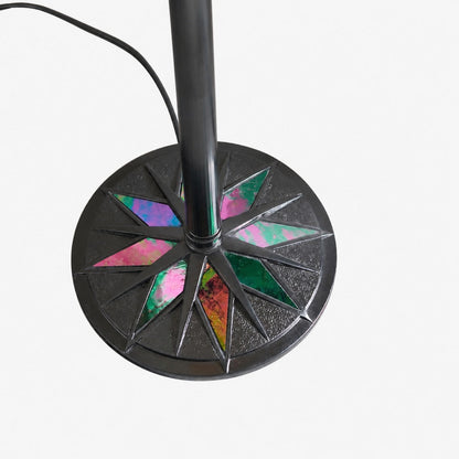 TF Dark Star Stained Glass Star Pattern Floor Lamp – Tiffany Style Uplighter for Living Rooms