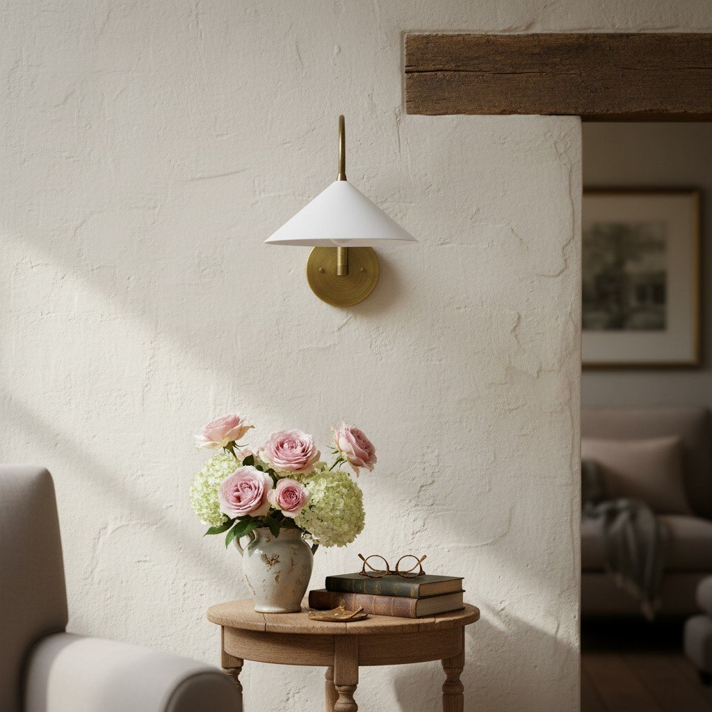Curva Metal Vintage Wall Sconce  - Elegant Cone Shade for Bedrooms
