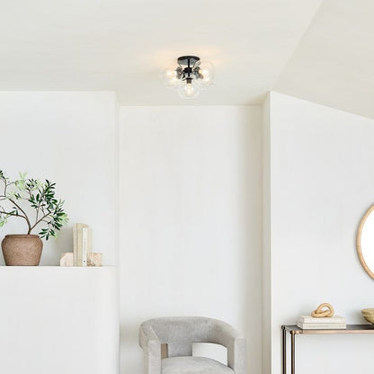 Brina Glass 5-Light Flush Mount - Minimalist Glass Ceiling Fixture