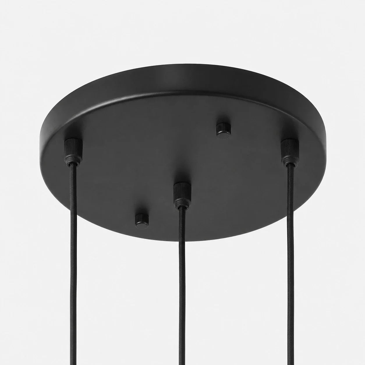 Round ceiling canopy and suspension connection detail