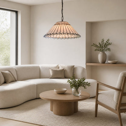 TF Allanton Art Deco Pendant Lamp - Elegant Glass Ceiling Light for Living Elegant Dining Room
