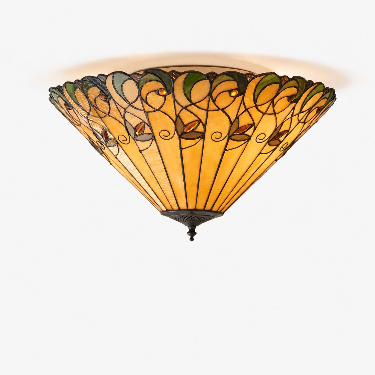 TF Jamelia Light - Decorative Art Glass - Flush Mount Timeless Style for Hallway