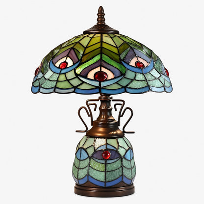 TF Oldbury Desk Lamp - Handcrafted Stained Glass Lamp for Bedroom Reading