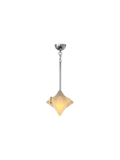 Art Deco Astris Elara Star Pendant Light – Frosted Glass Pendant with Geometric Style