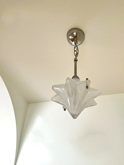 Art Deco Astris Elara Star Pendant Light – Frosted Glass Pendant with Geometric Style