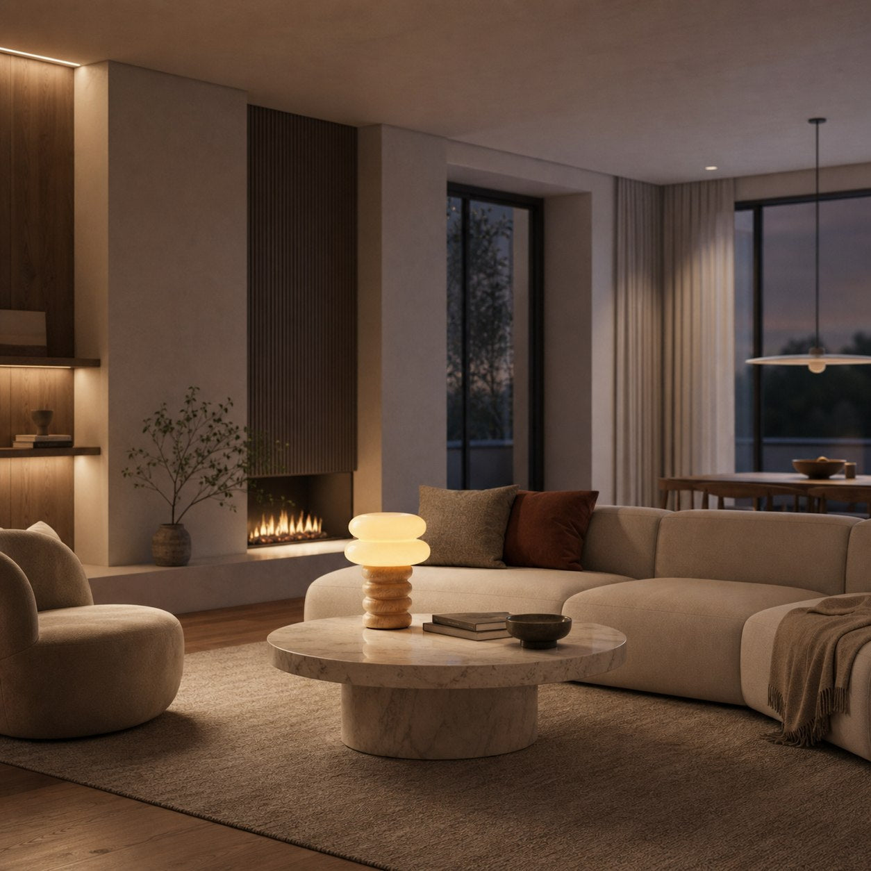Auralume Modern Accent Table Lamp – Elegant Design Light for Reading Desk or Lounge Area